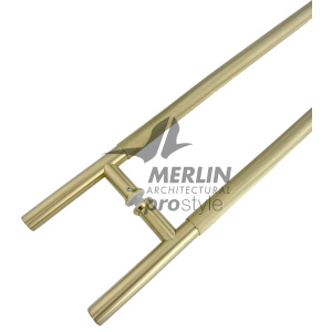 Prostyle Knurled T-Bar Pull Handle BTB 1260mm Satin Brass